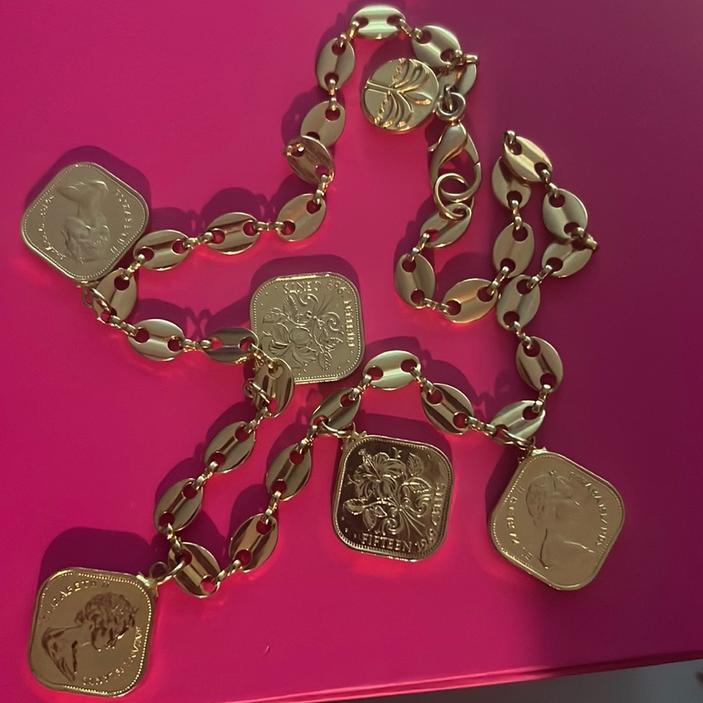 Square coin necklace